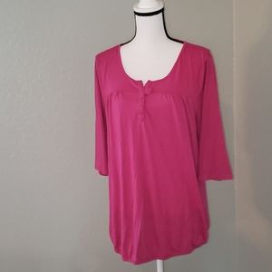 Fuschia Maternity 3/4 sleeve top